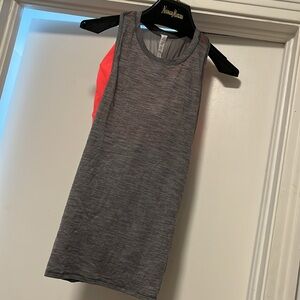 Lululemon work the circuit tank in grey and electric pink/coral size 6
